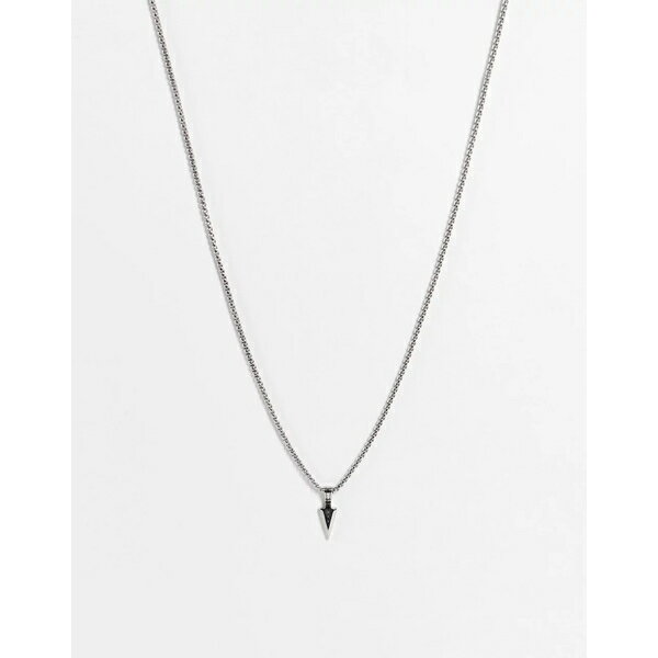 アイコンブランド メンズ ネックレス・チョーカー アクセサリー Icon Brand stainless steel arrow necklace in silver SILVER
