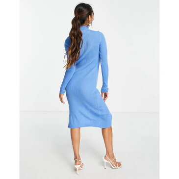 トレンドヨル レディース ワンピース トップス Trendyol knitted midi dress with cut out detail in sky blue Sky blue