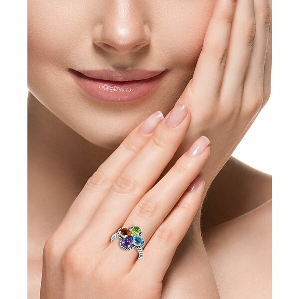 ե 쥯 ǥ  ꡼ EFFY® Multi-Gemstone Flower Ring (2-7/8 ct. t.w.) in Sterling Silver Sterling Silver