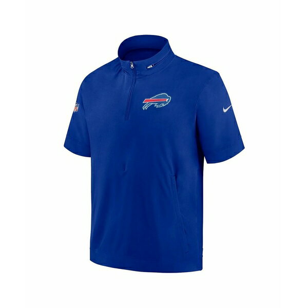 コーチ ナイキ レディース ジャケット＆ブルゾン アウター Men's Royal Buffalo Bills Sideline Coach Short Sleeve Hoodie Quarter-Zip Jacket Royal