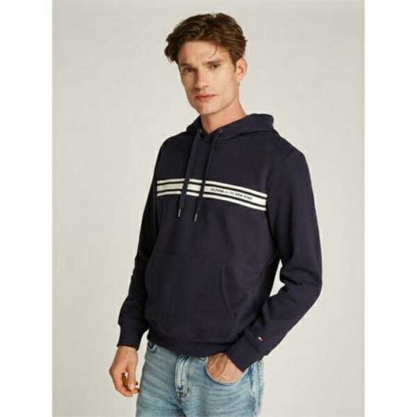 トミー ヒルフィガー メンズ パーカー・スウェットシャツ アウター CENTRAL CHEST STRIPE HOODY