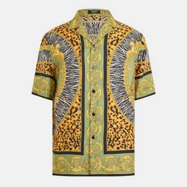 ヴェルサーチ メンズ シャツ トップス Men's Patterned Short-Sleeve Shirt