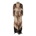 ロベルトカヴァリ レディース ワンピース トップス Leopard-print Dress Beige