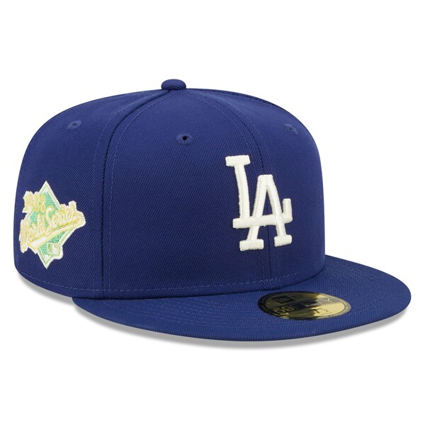 j[G Y Xq ANZT[ Los Angeles Dodgers New Era 1988 World Series Champions Citrus Pop UV 59FIFTY Fitted Hat Royal