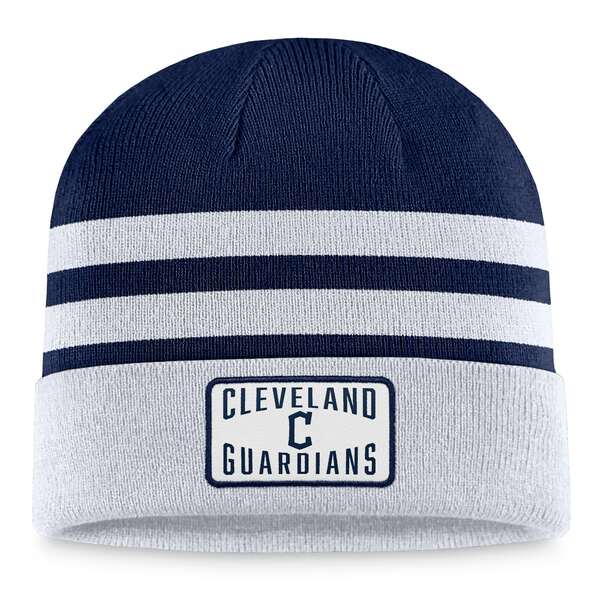 t@ieBNX Y Xq ANZT[ Cleveland Guardians Fanatics Branded Cuffed Knit Hat Gray