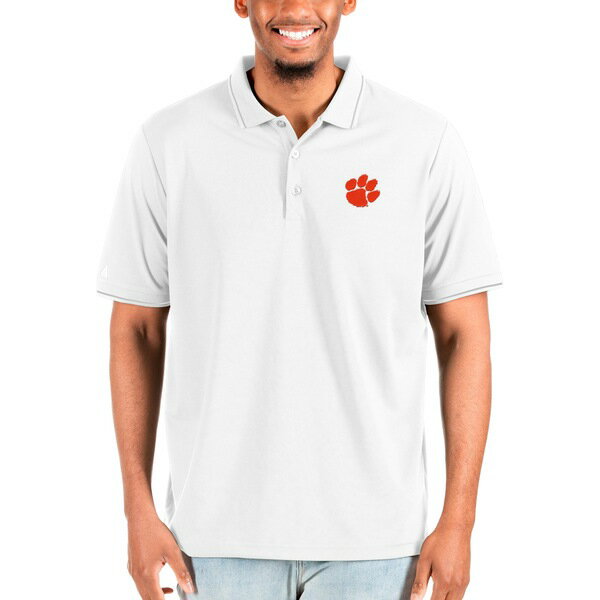 アンティグア メンズ ポロシャツ トップス Clemson Tigers Antigua Affluent Big & Tall Polo White