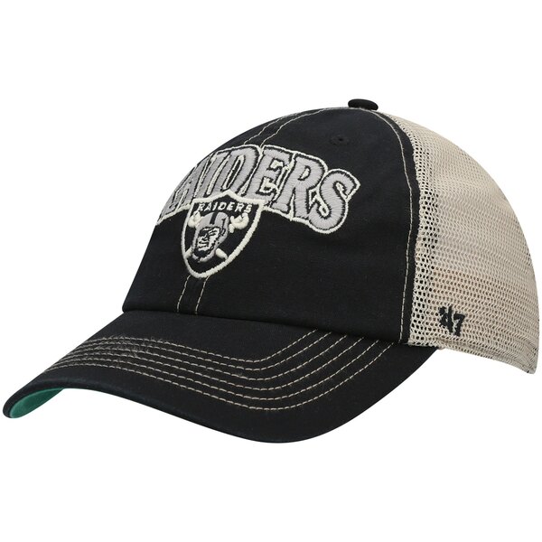 tH[eB[Zu Y Xq ANZT[ Las Vegas Raiders '47 Tuscaloosa Clean Up Snapback Hat Black/Natural