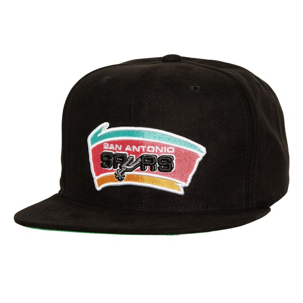 ミッチェル＆ネス ミッチェル&ネス メンズ 帽子 アクセサリー San Antonio Spurs Mitchell & Ness Sweet Suede Snapback Hat Black