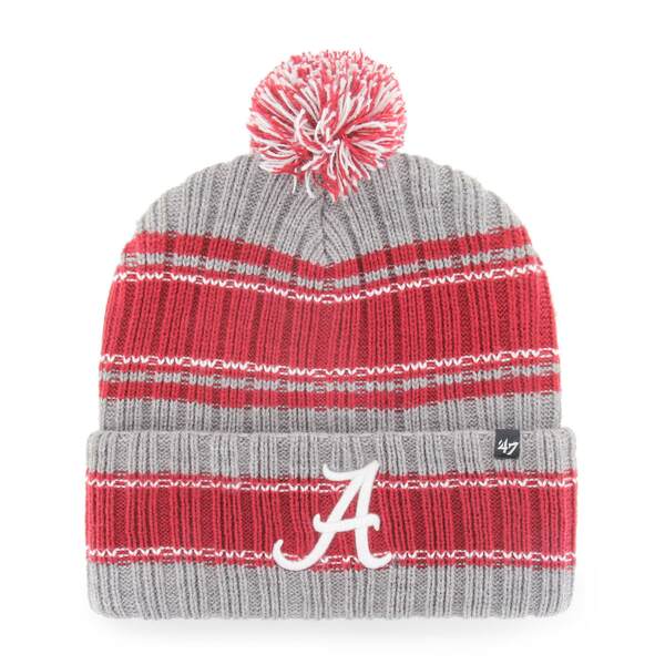 楽天astyフォーティーセブン メンズ 帽子 アクセサリー Alabama Crimson Tide '47 Rexford Cuffed Knit Hat with Pom Gray