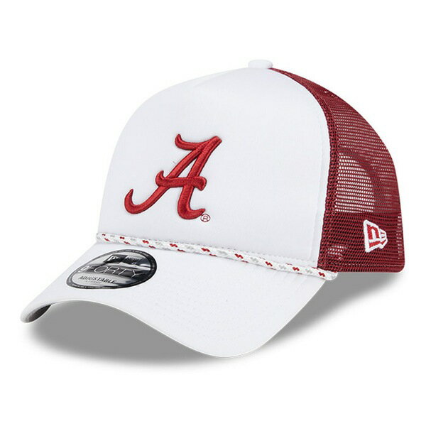 楽天astyニューエラ メンズ 帽子 アクセサリー Alabama Crimson Tide New Era Court Sport Foam AFrame 9FORTY Adjustable Trucker Hat White/Crimson