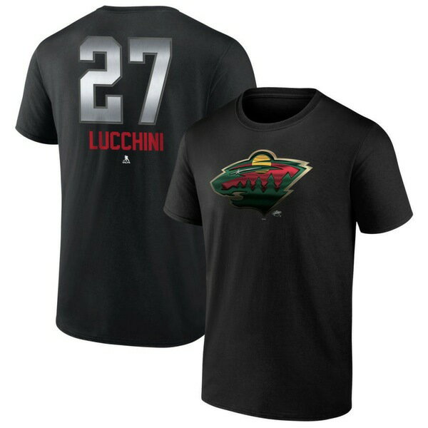 եʥƥ  T ȥåץ Minnesota Wild Fanatics Branded Personalized Midnight Mascot Logo TShirt Black