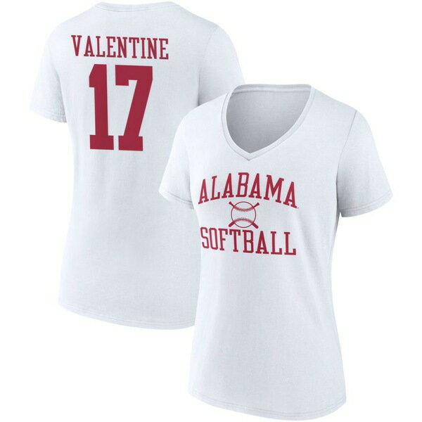 楽天astyファナティクス レディース Tシャツ トップス Alabama Crimson Tide Fanatics Branded Women's Softball PickAPlayer NIL Gameday Tradition VNeck T Shirt White