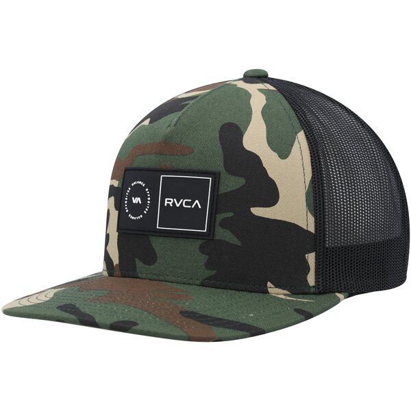 ルーカ メンズ 帽子 アクセサリー RVCA Platform Trucker Snapback Hat Camo