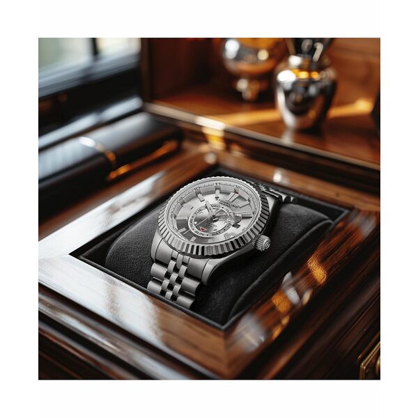 スターリング メンズ 腕時計 アクセサリー Datemaster II Men s Swiss Automatic 42mm Stainless Steel Watch, Silver Dial, Fluted Bezel, Day & Date, 100M Water Resistant Silver