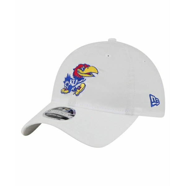 ニューエラ メンズ 帽子 アクセサリー Men's White Kansas Jayhawks Active Ripstop 9TWENTY Adjustabl..