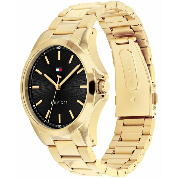 トミー ヒルフィガー メンズ 腕時計 アクセサリー Men's Quartz Gold Tone Stainless Steel Bracelet Watch, 42mm Gold