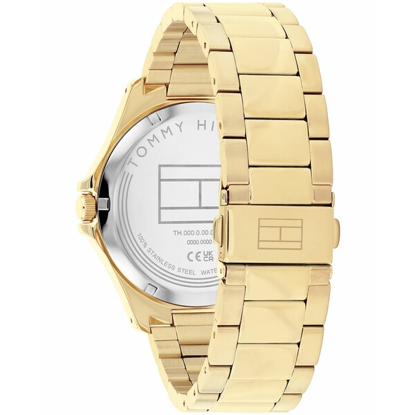 トミー ヒルフィガー メンズ 腕時計 アクセサリー Men's Quartz Gold Tone Stainless Steel Bracelet Watch, 42mm Gold