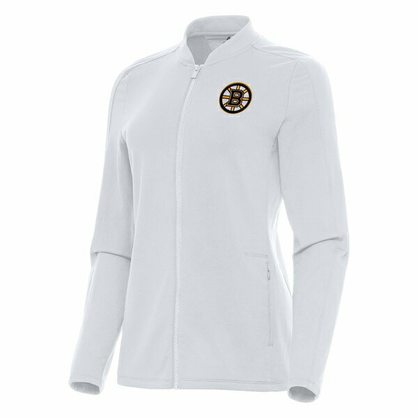 アンティグア レディース ジャケット&ブルゾン アウター Boston Bruins Antigua Women's Continual FullZip Jacket White