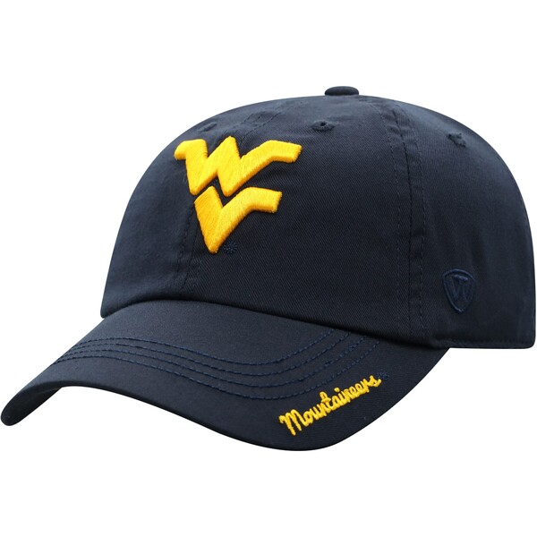 トップ・オブ・ザ・ワールド レディース 帽子 アクセサリー West Virginia Mountaineers Top of the World Women's Staple Adjustable Hat Navy