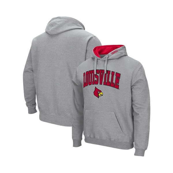 コロシアム メンズ パーカー・スウェットシャツ アウター Men's Heathered Gray Louisville Cardinals ..