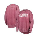 プレスボックス レディース パーカー・スウェットシャツ アウター Women's Crimson Distressed Oklahoma Sooners Vintage-Like Wash Pullover Sweatshirt Crimson|詳細画像
