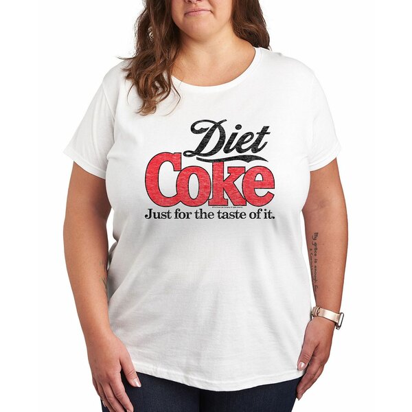 ハイブリッド アパレル レディース カットソー トップス Plus Size Diet Coke Graphic T-Shirt White