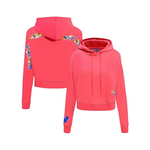 フリーズ マックス レディース パーカー・スウェットシャツ アウター Women's Pink Mickey Friends Minnie and Daisy Cropped Pullover Hoodie Pink フリーズ マックス レディース パーカー・スウェットシャツ アウター Women's Pink Mickey Friends Minnie and Daisy Cropped Pullover Hoodie Pink