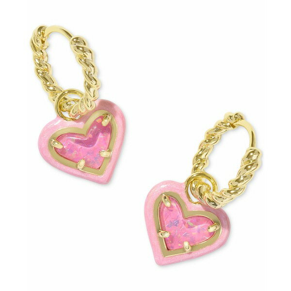 ケンドラスコット レディース ピアス＆イヤリング アクセサリー 14k Gold-Plated Heart Charm Twisted Huggie Hoop Earrings Gld Pnk Ir