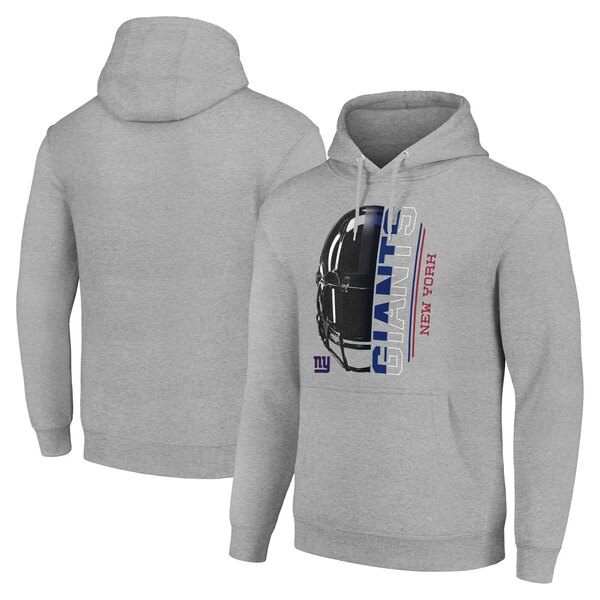 スターター メンズ パーカー スウェットシャツ アウター New York Giants Starter Unisex Half Helmet Logo Pullover Hoodie Heather Gray