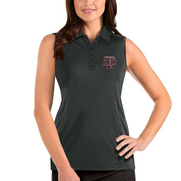 ƥ ǥ ݥ ȥåץ Texas A&M Aggies Antigua Women's Tribute Sleeveless Polo Charcoal