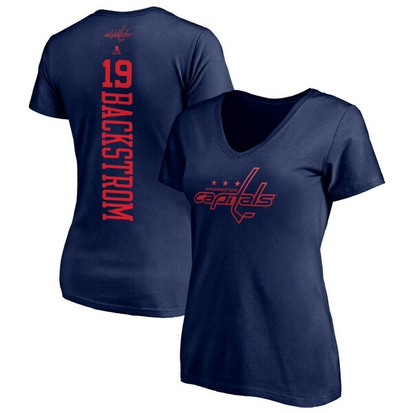 t@ieBNX fB[X TVc gbvX Washington Capitals Fanatics Branded Women's Personalized Name & Number One Color VNeck TShirt Navy