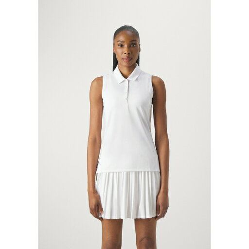 アディダス レディース フィットネス スポーツ ULTIMATE365 SOLID SLEEVELESS - Polo shirt - white アディダス レディース フィットネス スポーツ ULTIMATE365 SOLID SLEEVELESS - Polo shirt - white