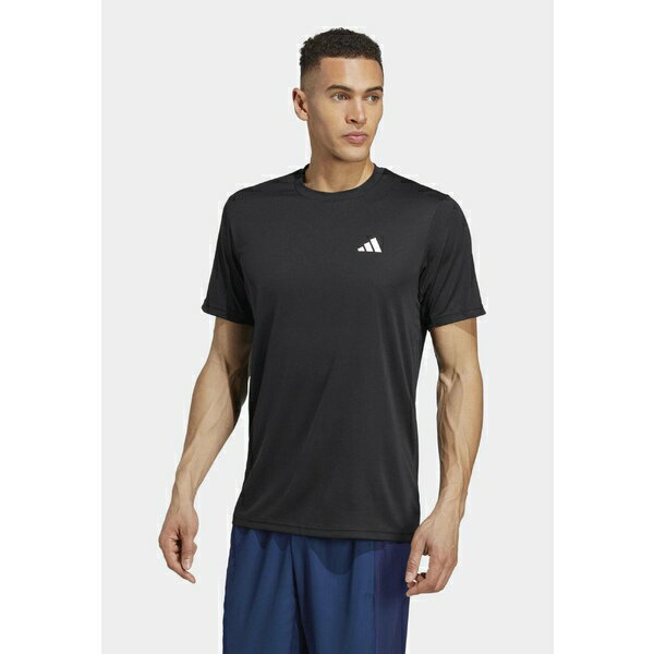 アディダス メンズ Tシャツ トップス TRAIN ESSENTIALS T-SHIRT - Sports T-shirt - black white