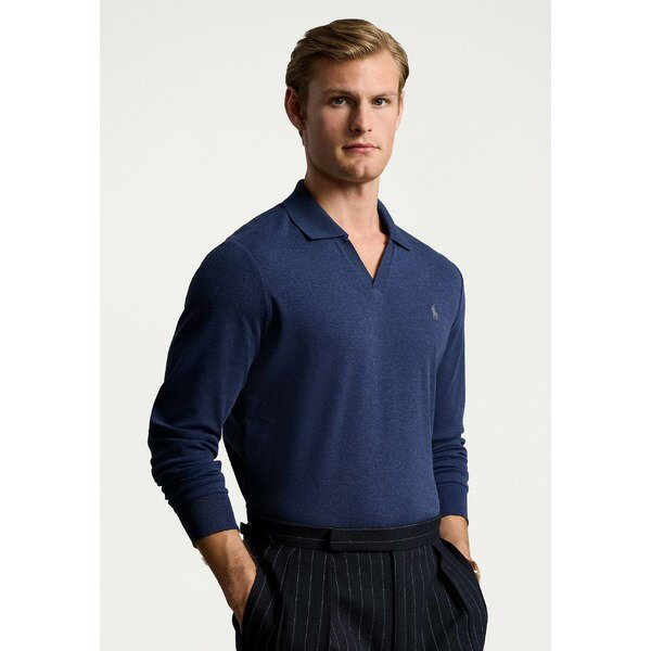 ラルフローレン メンズ Tシャツ トップス CUSTOM SLIM SOFT COTTON POLO SHIRT - Long sleeved top - spring navy heather
