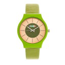 N Y rv ANZT[ Unisex Trinity Green Leatherette Strap Watch 36mm Green