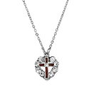 V{XIutFCX fB[X lbNXE`[J[Ey_ggbv ANZT[ Pewter Red Enamel Cross Crystal Heart Necklace Red