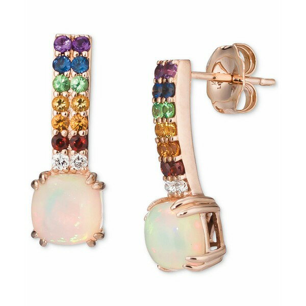 ルヴァン レディース ピアス＆イヤリング アクセサリー Multi-Gemstone (1-1/20 ct. t.w.) & Vanilla Diamond (1/20 ct. t.w.) Drop Earrings in 14k Rose Gold 14K Strawberry Gold Earrings