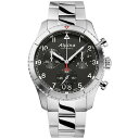 As Y rv ANZT[ Men's Swiss Chronograph Startimer Pilot Stainless Steel Bracelet Watch 44mm Silver-tone