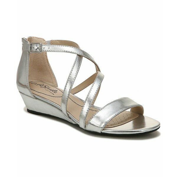 ライフストライド レディース サンダル シューズ Yolanda Strappy Sandals Silver Faux Leather