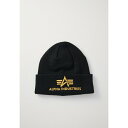 アルファインダストリーズ メンズ 帽子 アクセサリー BEANIE UNISEX - Beanie - black/yellow gold(4)