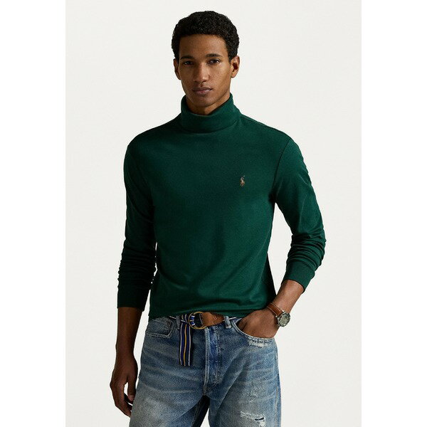 ラルフローレン メンズ Tシャツ トップス SOFT COTTON ROLL NECK - Long sleeved top - moss agate