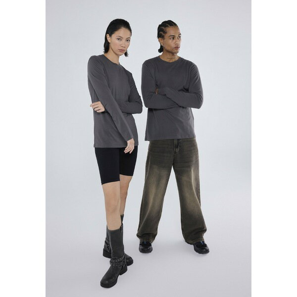 ユアターン メンズ Tシャツ トップス UNISEX 2 PACK - Long sleeved top - black/dark grey