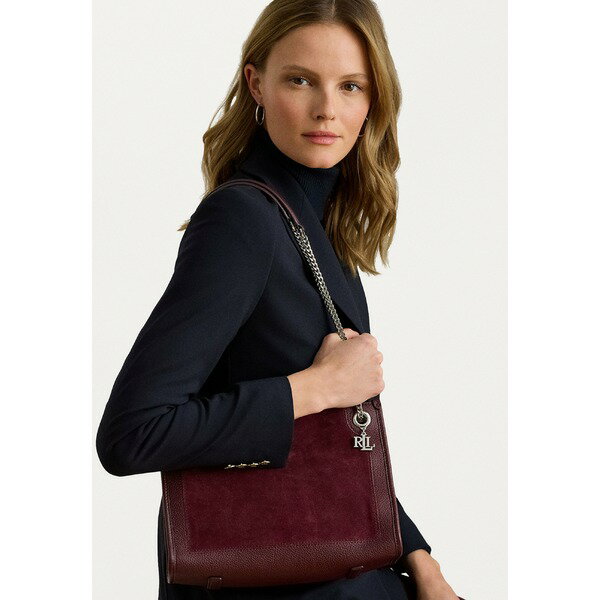 ラルフローレン レディース トートバッグ バッグ SUEDE & LEATHER MEDIUM BRADLEY TOTE BAG - Handbag - dark garnet