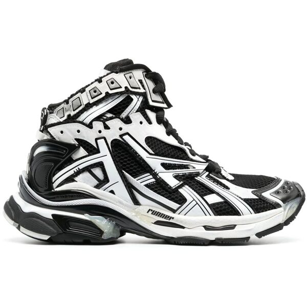 Balenciaga バレンシアガ メンズ スニーカー 【Balenciaga Runner High White Black】 サイズ EU_42(27.0cm) White/Black