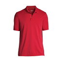 ランズエンド メンズ ポロシャツ トップス Men's School Uniform Short Sleeve Polyester Polo Rich red