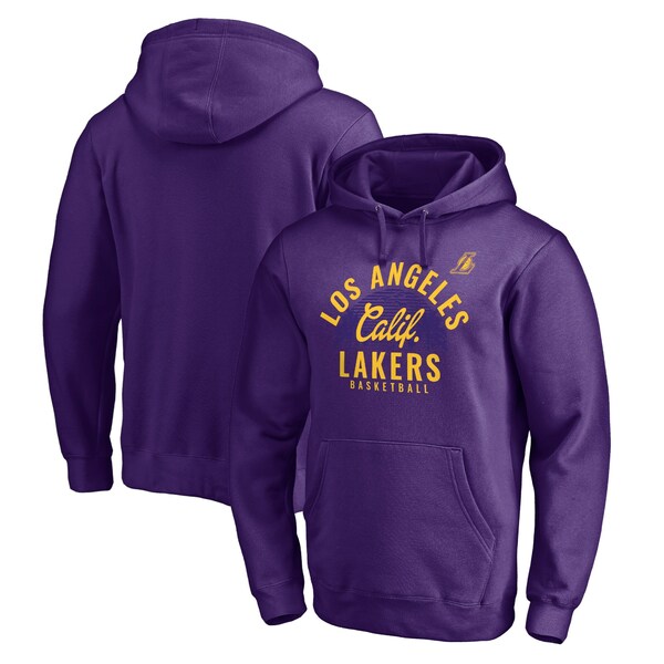 ファナティクス メンズ パーカー・スウェットシャツ アウター Los Angeles Lakers Fanatics Post Up Hometown Collection Fitted Pullover Hoodie Purple