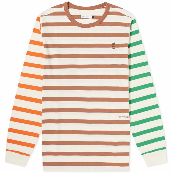 ポップトレーディングカンパニー メンズ Tシャツ トップス POP Trading Company x Miffy Long Sleeve Multi Stripe T-Shirt Multi