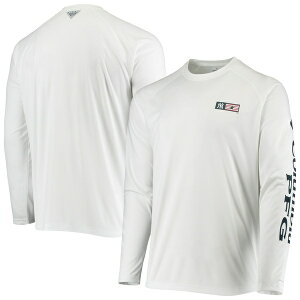 ӥ  T ȥåץ New York Yankees Columbia Americana Terminal Tackle OmniShade Raglan Long Sleeve TShirt White