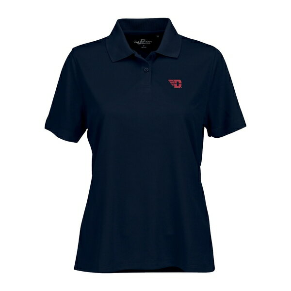 ビンテージアパレル レディース ポロシャツ トップス Dayton Flyers Women's Vansport Omega Plus Size Tech Polo Navy