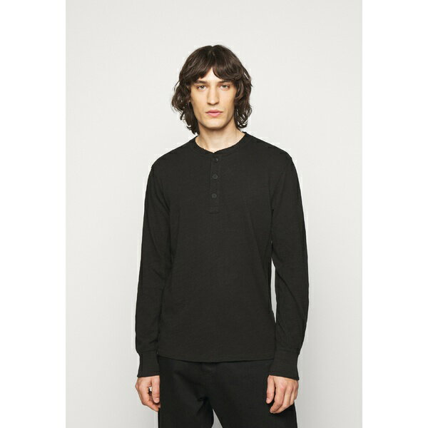ラグアンドボーン メンズ Tシャツ トップス CLASSIC HENLEY - Long sleeved top - black